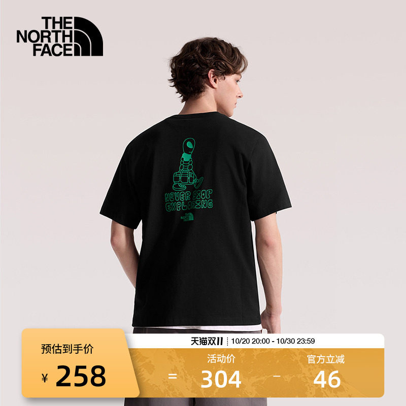 北面短袖T恤男纯棉印花圆领运动户外透气新款TheNorthFace|8GW0