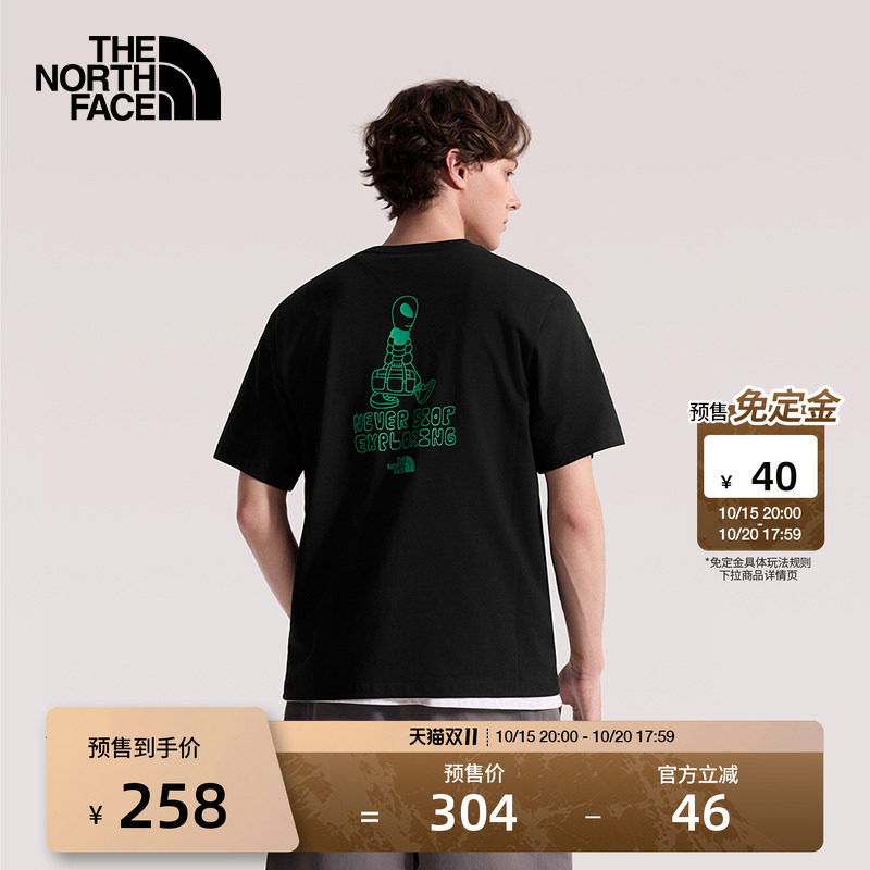 北面短袖T恤男纯棉印花圆领运动户外透气新款TheNorthFace|8GW0