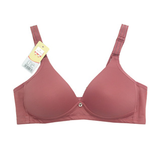 莹嫦光面497内衣女无钢圈聚拢B杯薄款 小胸模杯搭扣无痕文胸罩 大码