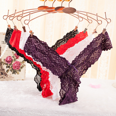 丁字裤内裤粉带甜心蕾丝女士无痕