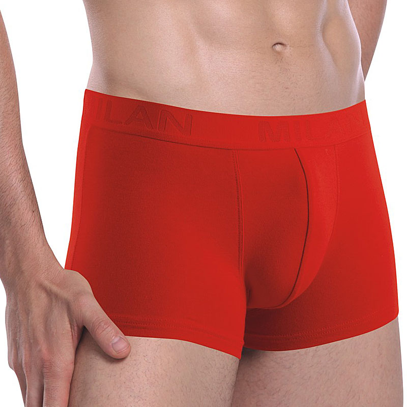 莫代尔U凸大红平角男士内裤包邮