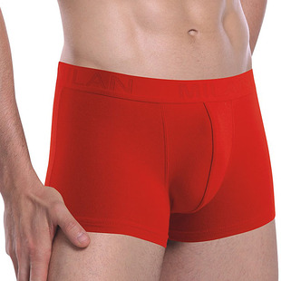 包邮 本命年大红平角裤 加大码 内裤 头 舒适中腰莫代尔棉U凸透气男士