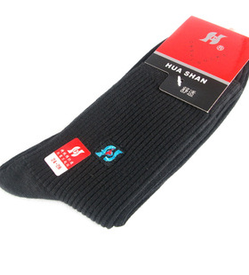 满3双包邮华山泉男袜深灰色中筒袜男棉袜子四季棉袜居家男士