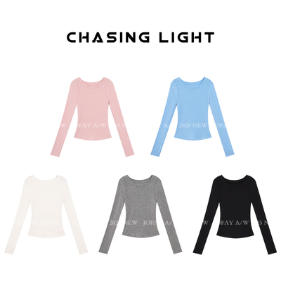 小侨jofay 长期主义内搭 韩系纯色圆领修身打底衫 C1422