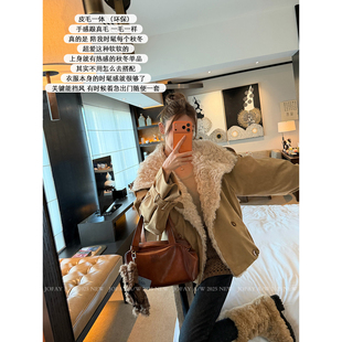 翻领派克服棉服毛衣外套女款 小侨jofay 短款 秋冬新款 晓颖挚爱