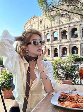 小侨Jofay｜年度半永久｜法式独特精致POLO领短衬衫2025新款女