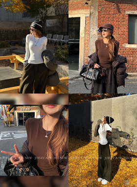 小侨jofay 2025秋冬新款女装爆款封神百搭加绒打底内搭上衣t恤