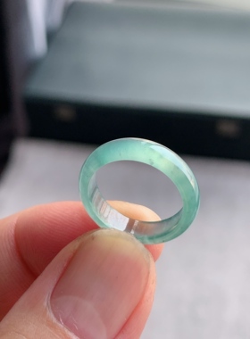 天然A货翡翠 冰种10号白月光男女戒指指环素圈戒圈尾戒XGE3