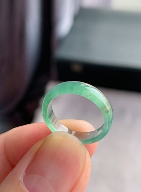 天然A货翡翠 冰种9号葡萄肉男女戒指指环素圈戒圈尾戒XJF4