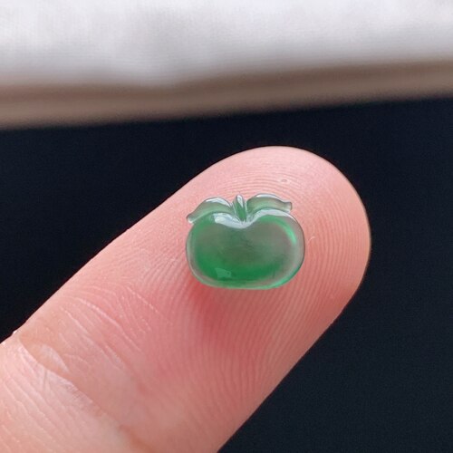 天然A货冰种牛仔蓝苹果翡翠戒面