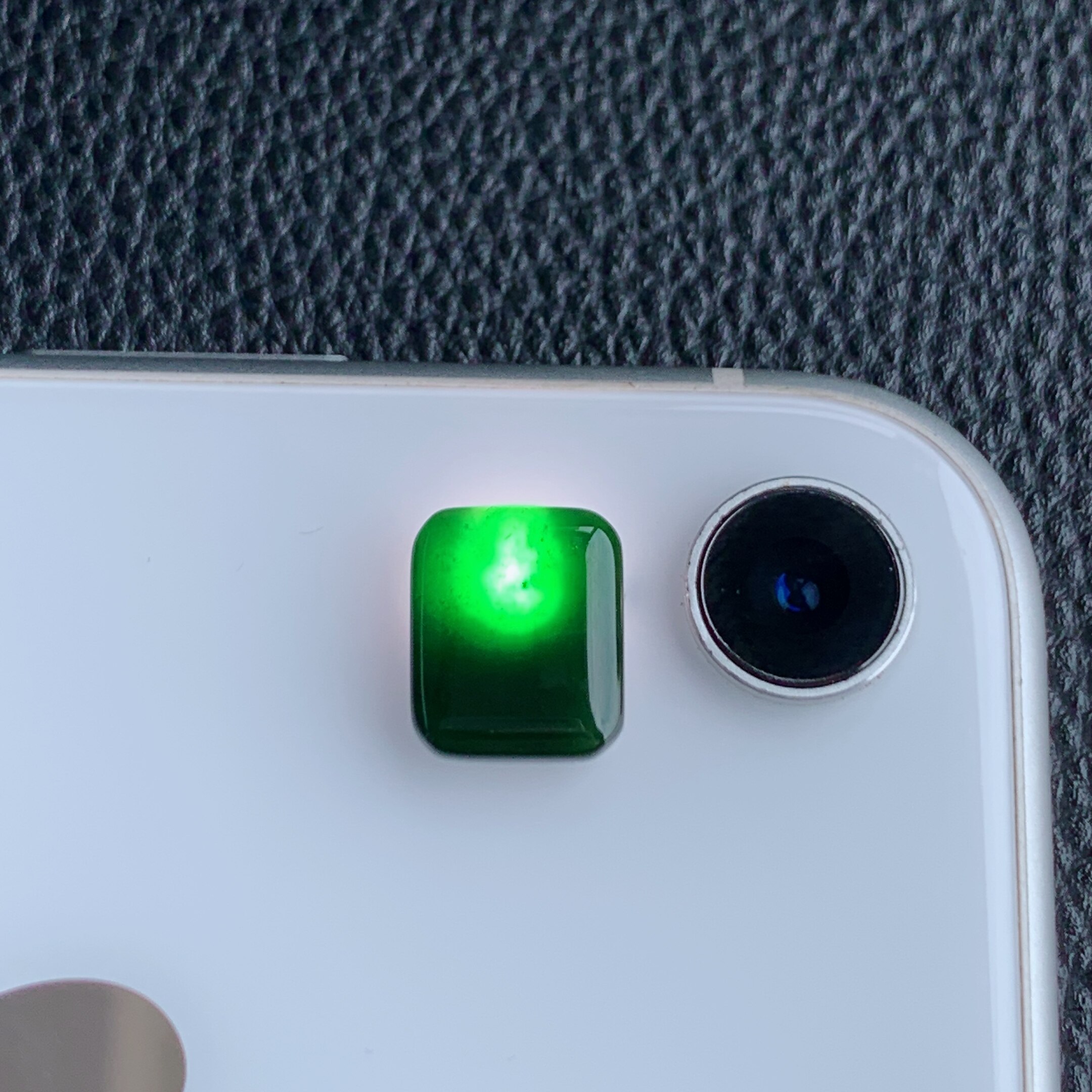 缅甸天然A货翡翠 墨翠墨绿方形戒面L23