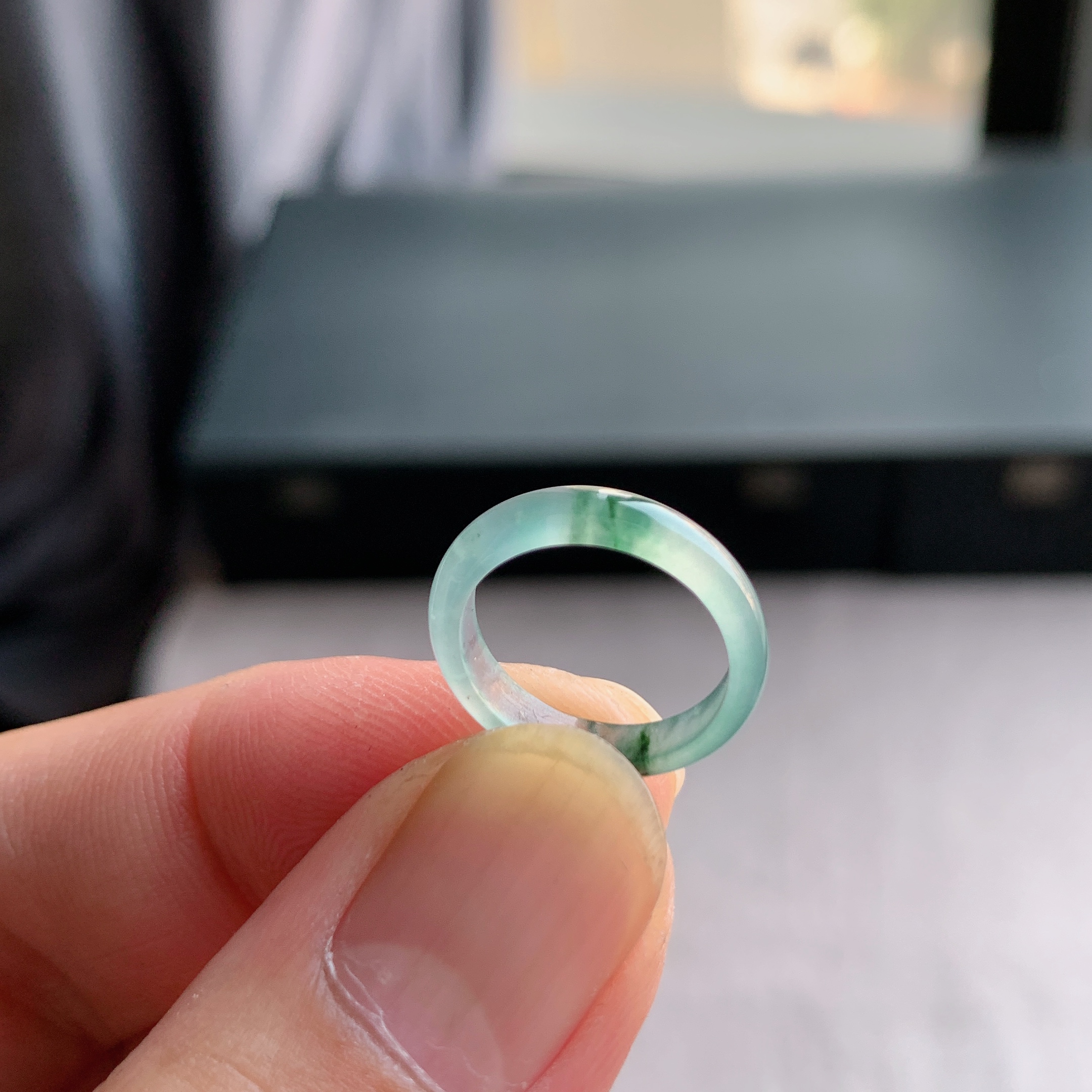 天然A货翡翠冰种4号戒指指环