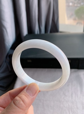 缅甸天然A货翡翠 62圈口白月光正圈301130手镯玉镯L15