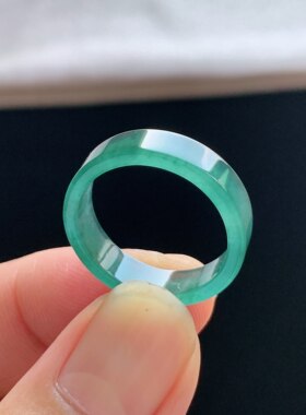 天然A货冰种翡翠18号方戒
