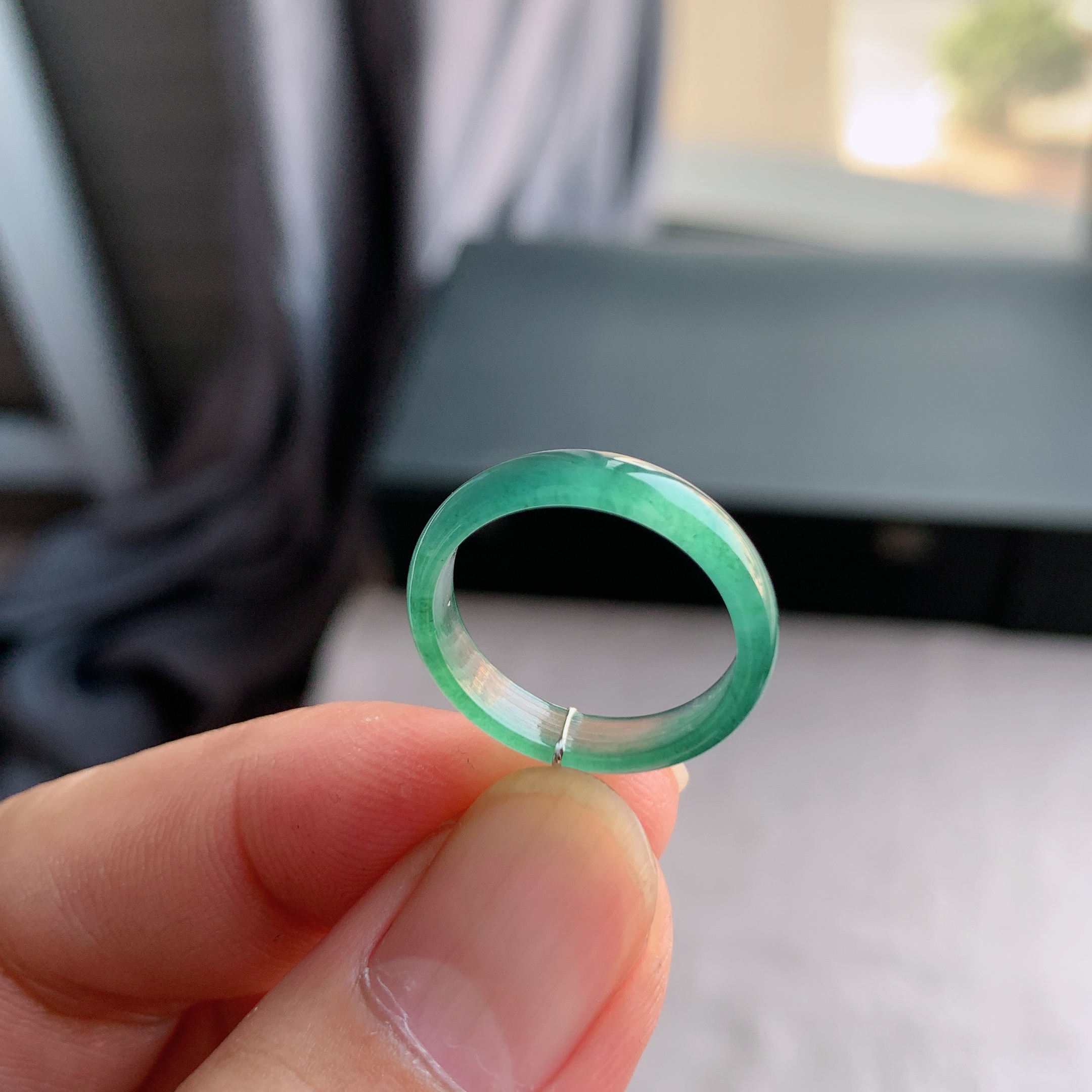 天然A货翡翠戒指指环戒圈