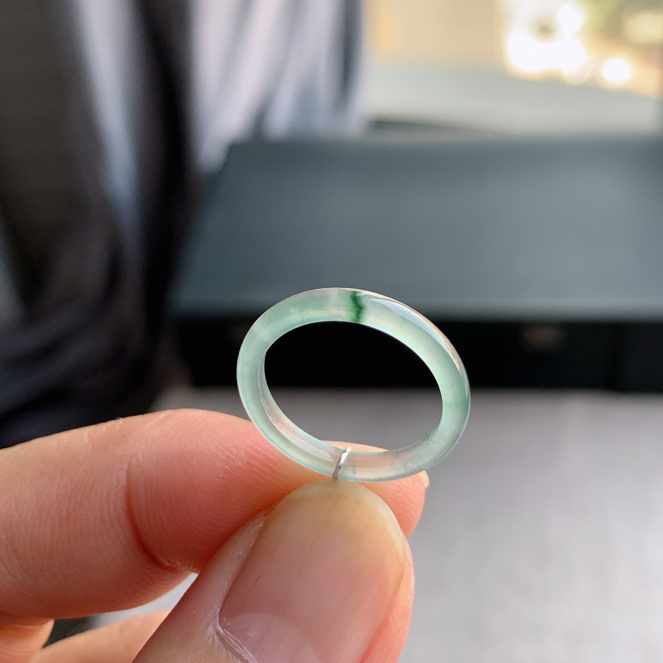 天然A货翡翠冰种10号戒指指环