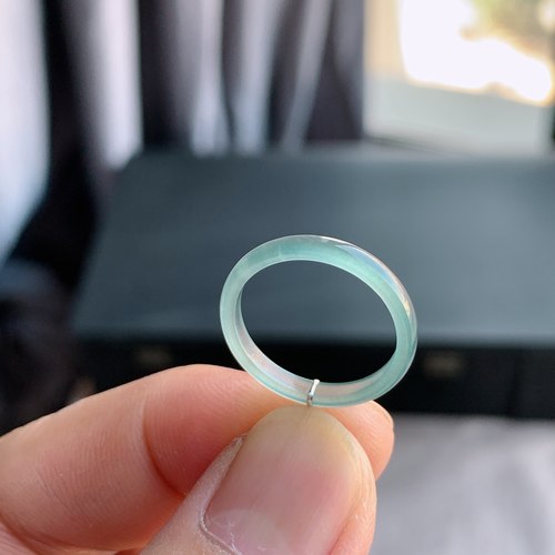 天然A货翡翠12号白月光戒指