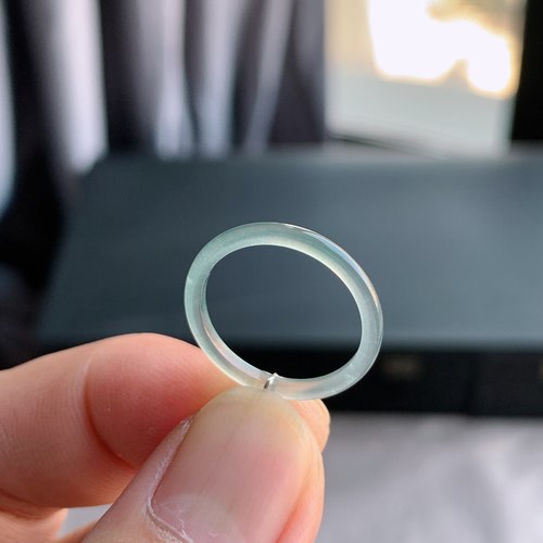 天然A货翡翠12号星空灰戒指