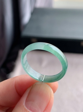 天然A货翡翠 冰种31号天空蓝戒指指环戒圈11100690