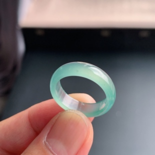 冰种18号葡萄肉男女戒指指环素圈戒圈尾戒XOA1 天然A货翡翠