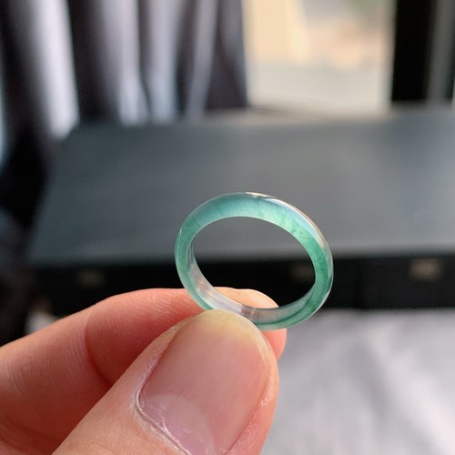 天然A货翡翠冰种11号牛仔蓝戒指
