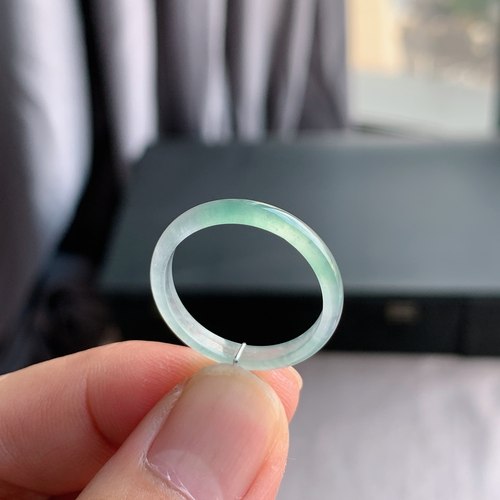 天然A货翡翠冰种白月光戒指