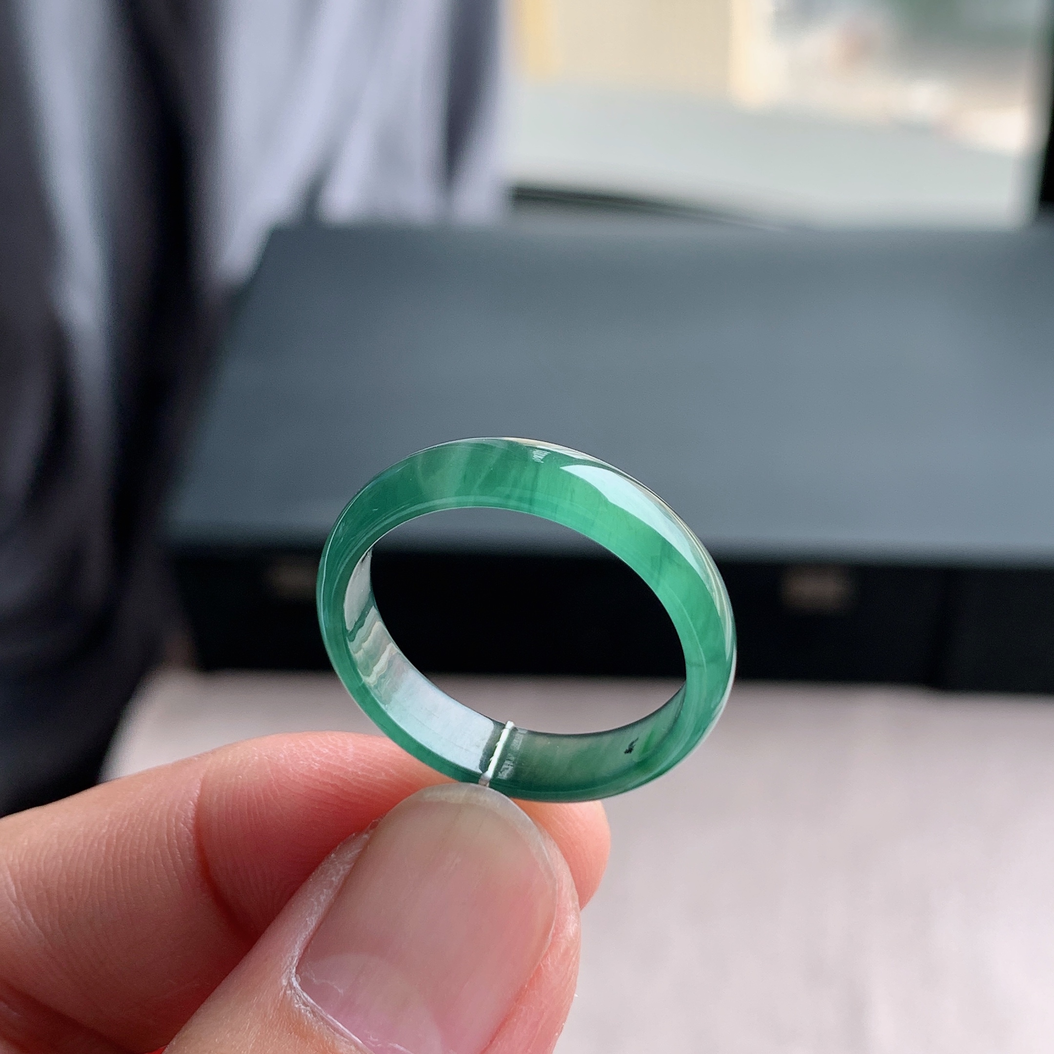 天然A货翡翠26号冰飘花戒指