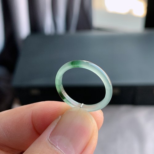 天然A货翡翠14号冰飘花戒指