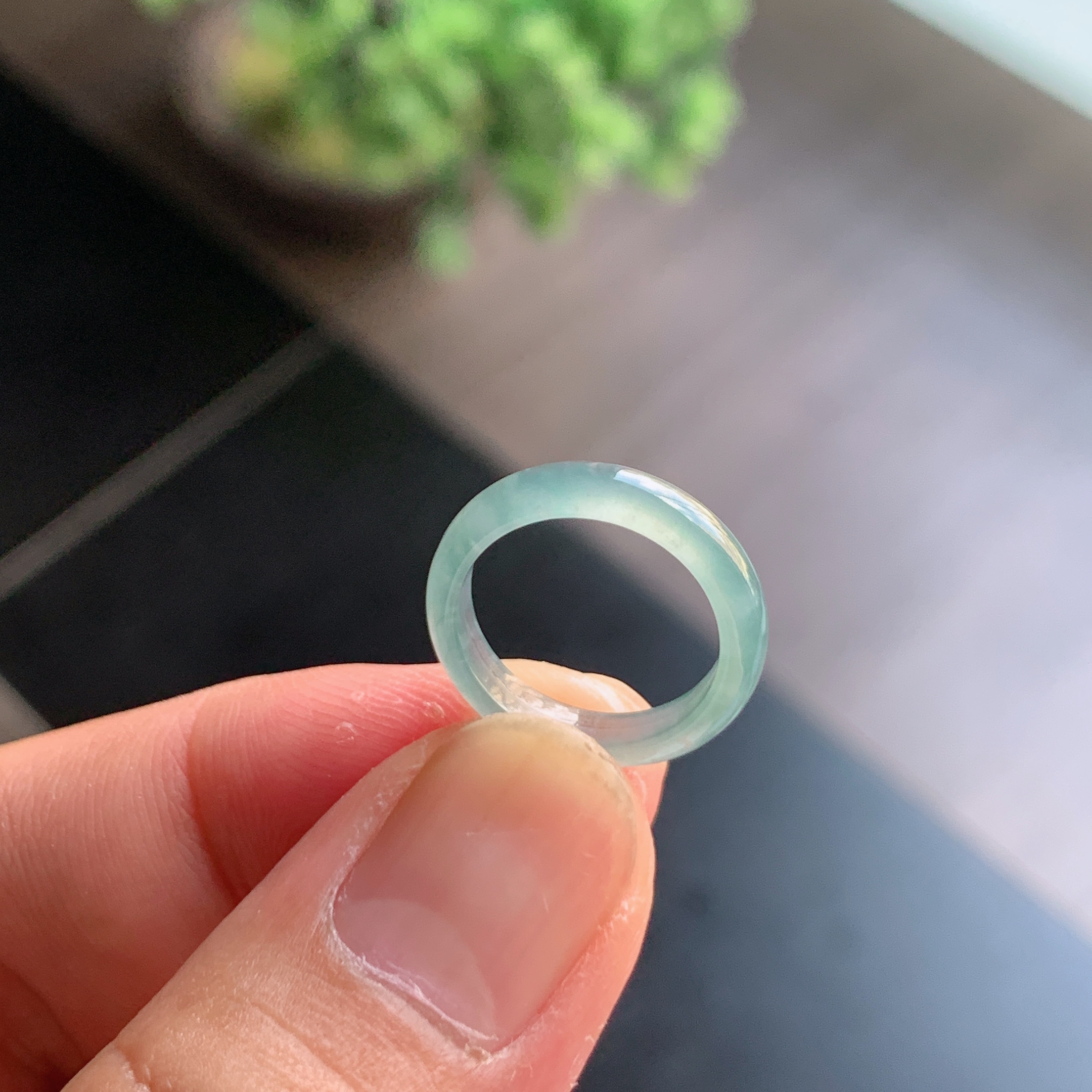 翡翠A货天然冰种未镶嵌白月光7号