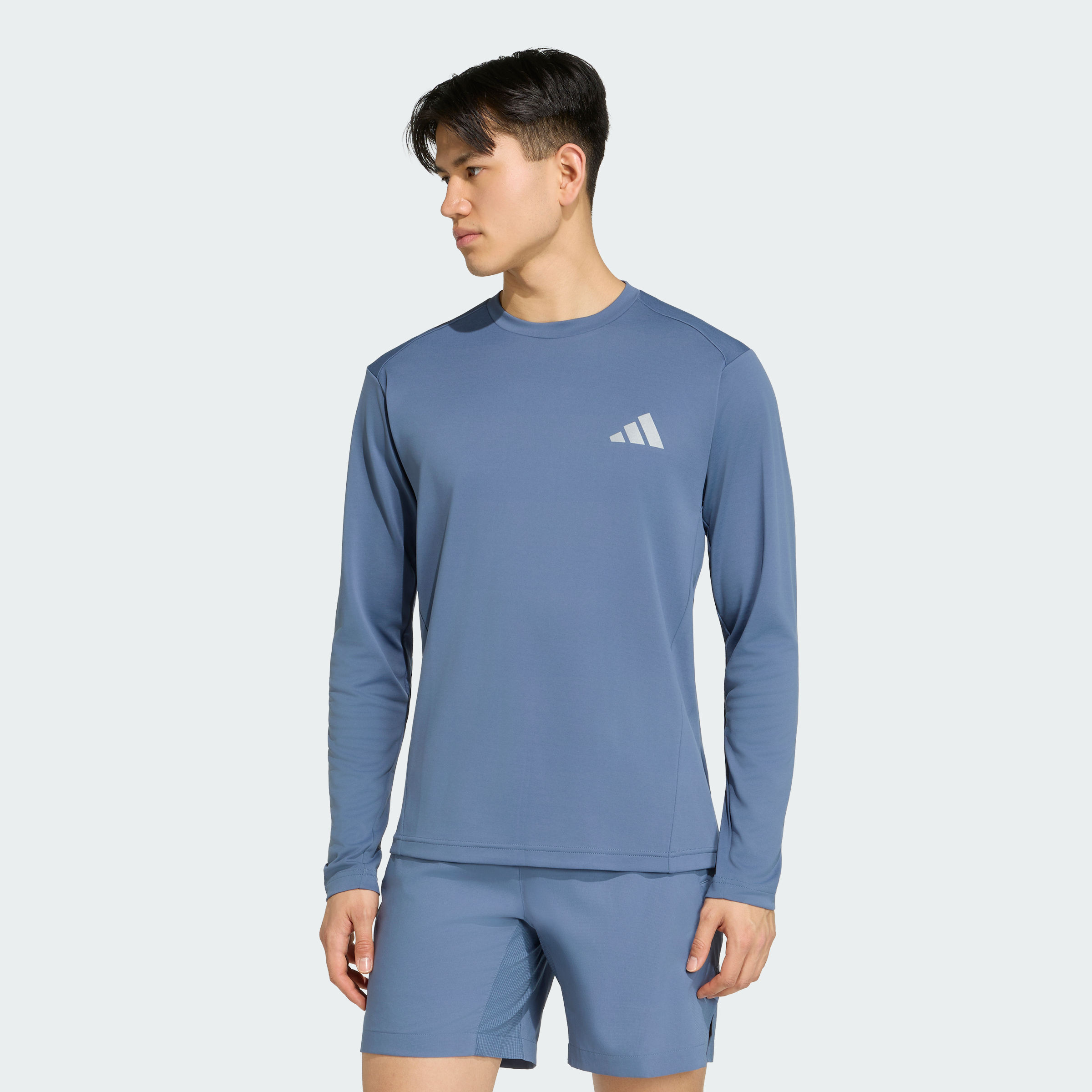 阿迪达斯衣服男款训练跑步透气运动长袖T恤健身服男2026新款秋季