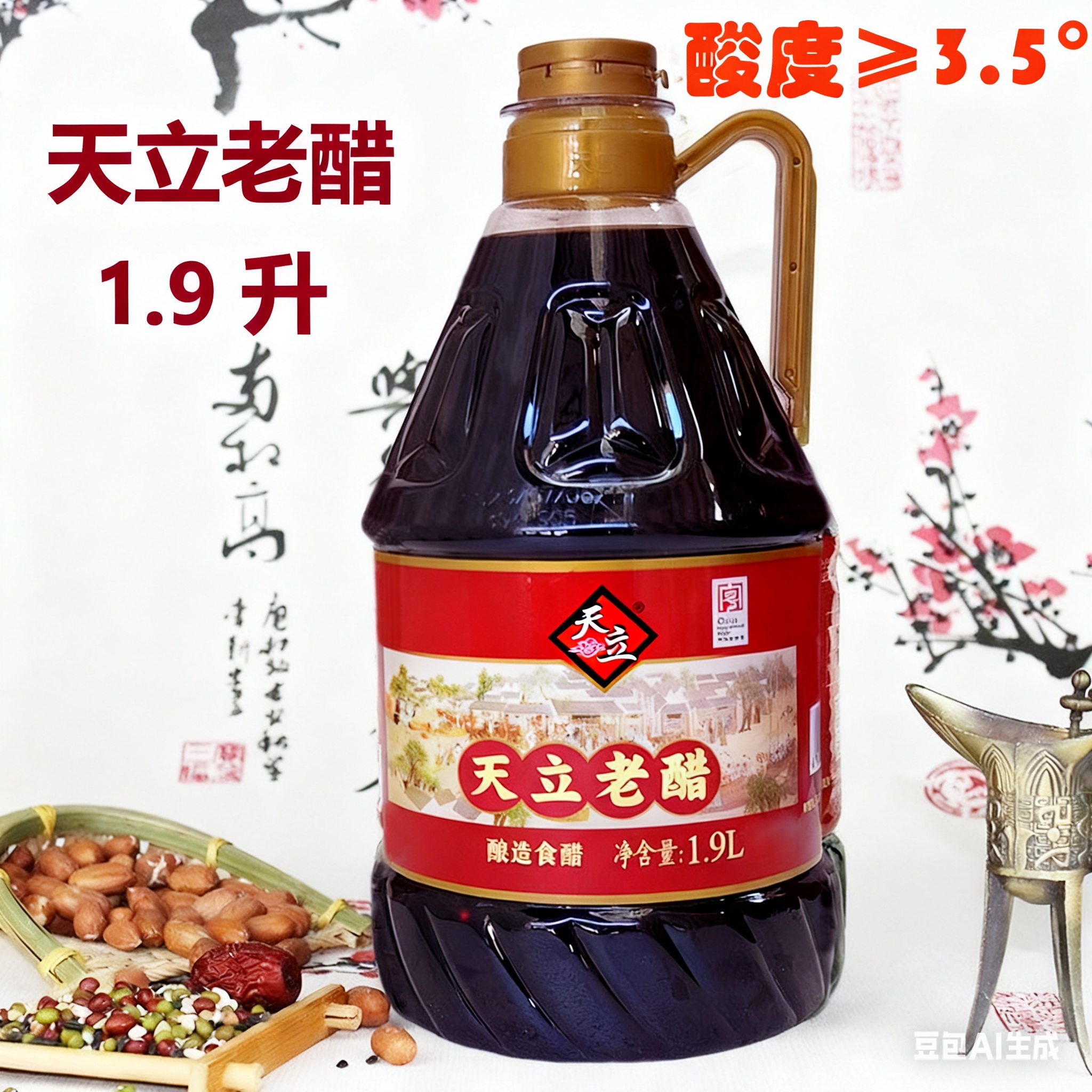 【正品保证】天津天立独流老醋 1.9升桶装酿造食醋家用商用 - 实物图
