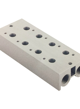 汇流板3V210-08底座电磁阀底板3V200M汇流排连接板阀板