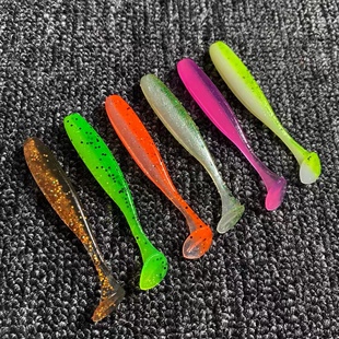 小笨虫金鳜50条装 路亚软饵鳜鱼鲈鱼翘嘴软虫青稍根钓小t尾 新款