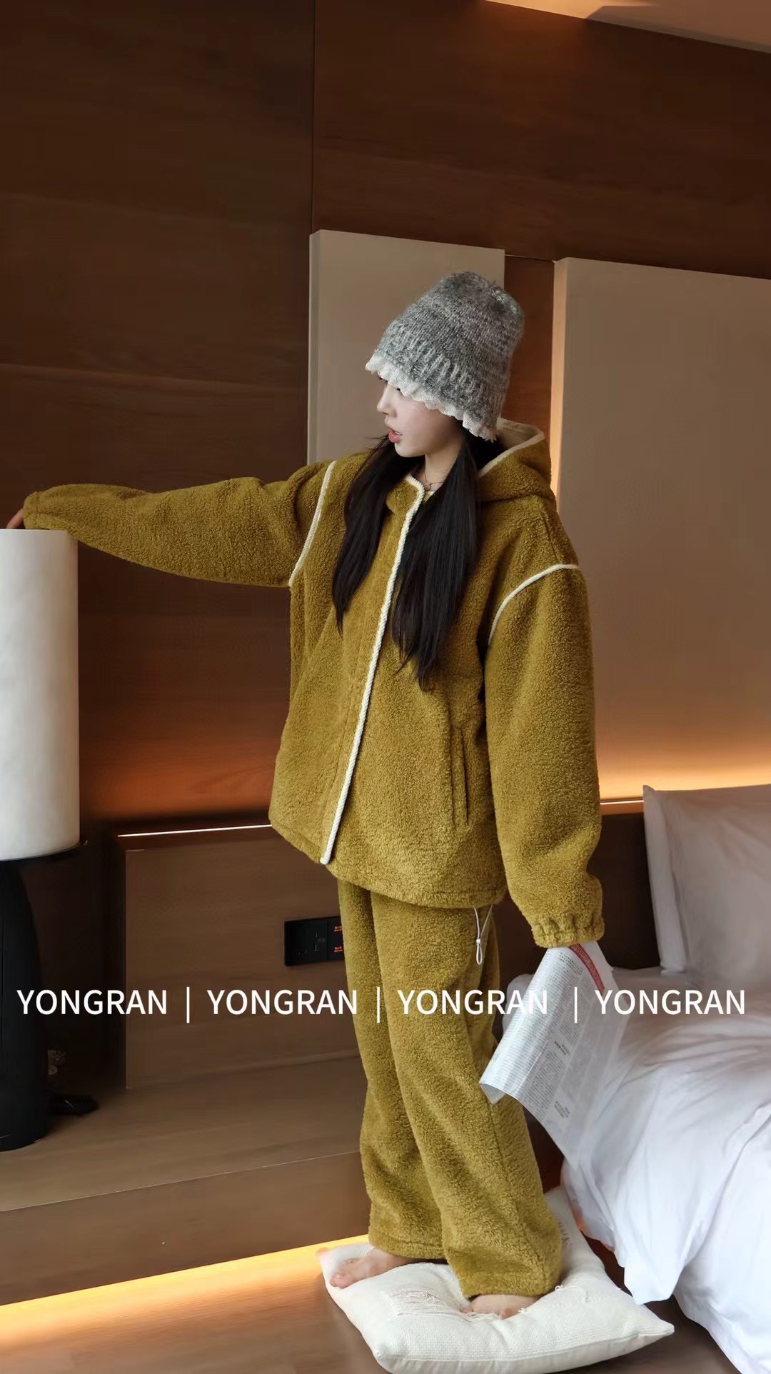 雍然冬款睡衣羊羔绒加厚保暖外穿