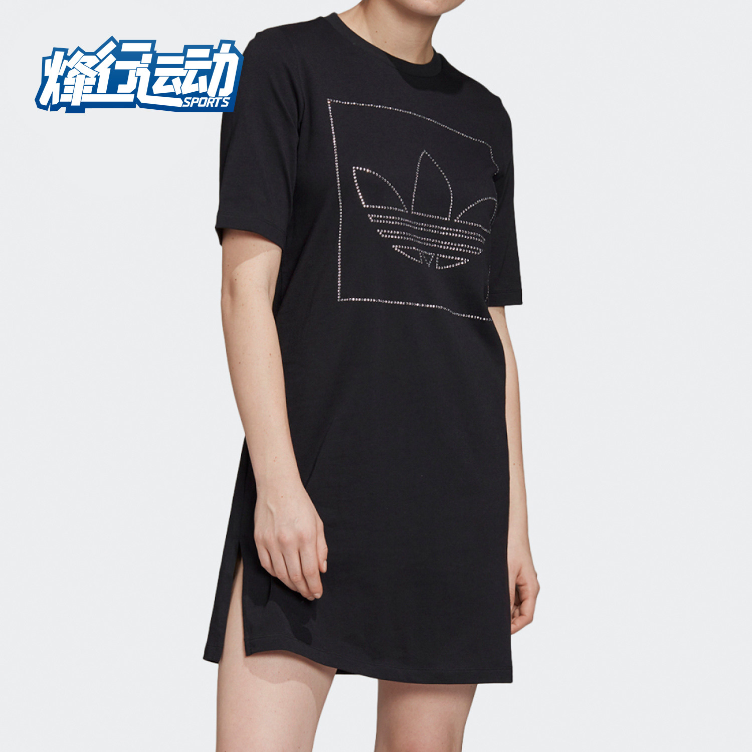 Adidas/阿迪达斯正品三叶草2020夏季新品女子短袖连衣裙FU1727
