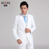 Bộ đồ liền thân nam mới phù hợp với bộ đồ trắng ba mảnh nam Hàn Quốc của chiếc váy cưới chú rể mảnh mai - Suit phù hợp quần âu