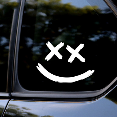 笑脸汽车贴纸创意个性潮流XX眼表情电动车摩托车车窗装饰拉花防水