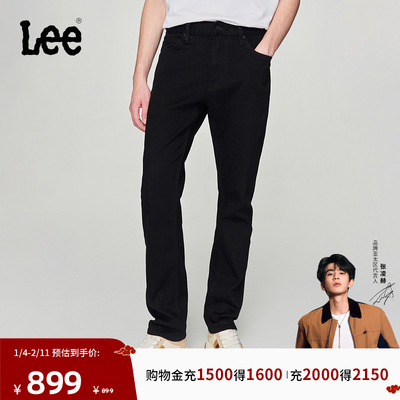 【张凌赫代言】Lee商场同款726标准中腰直脚黑色男直筒牛仔裤潮流