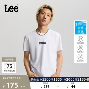 圆领长方形Logo印花男短袖 T恤潮LMT012182210 标准版 Lee26春夏新品