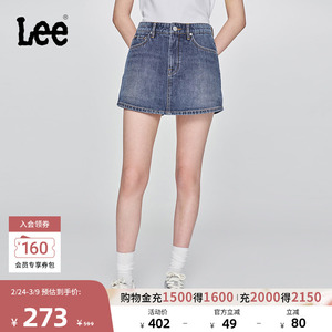 Lee日常经典五袋款设计中蓝色女士牛仔裙裤休闲潮流LWB009914101