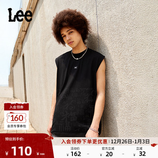 T恤休闲潮流LMT0099154LE 圆领贴布Logo设计男无袖 Lee25新品 舒适版