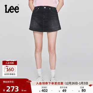 设计黑灰色女牛仔裙裤 五袋款 休闲潮流LWB009914201 经典 Lee25新品