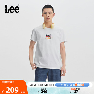 Lee24春夏新品标准版型字母logo印花圆领男短袖T恤潮LMT0081444LE