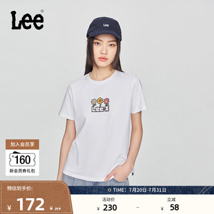 T恤LWT0098674LE 圆领像素花朵印花设计女短袖 Lee25春夏新品 标准版