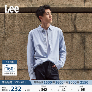 衬衫 长袖 休闲潮流LMT009028T12 日常简约翻领小Logo男士 Lee标准版