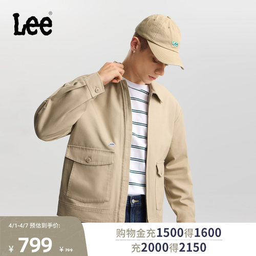 舒适版翻领夹克外套 正面工装大口袋设计