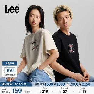 短袖 Lee26春夏新品 素图案男女同款 圆领摩天轮设计元 T恤休闲 舒适版