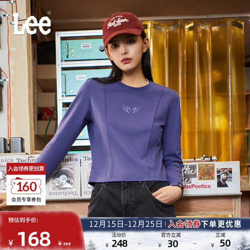 Lee圆领胶印图案女长袖T恤
