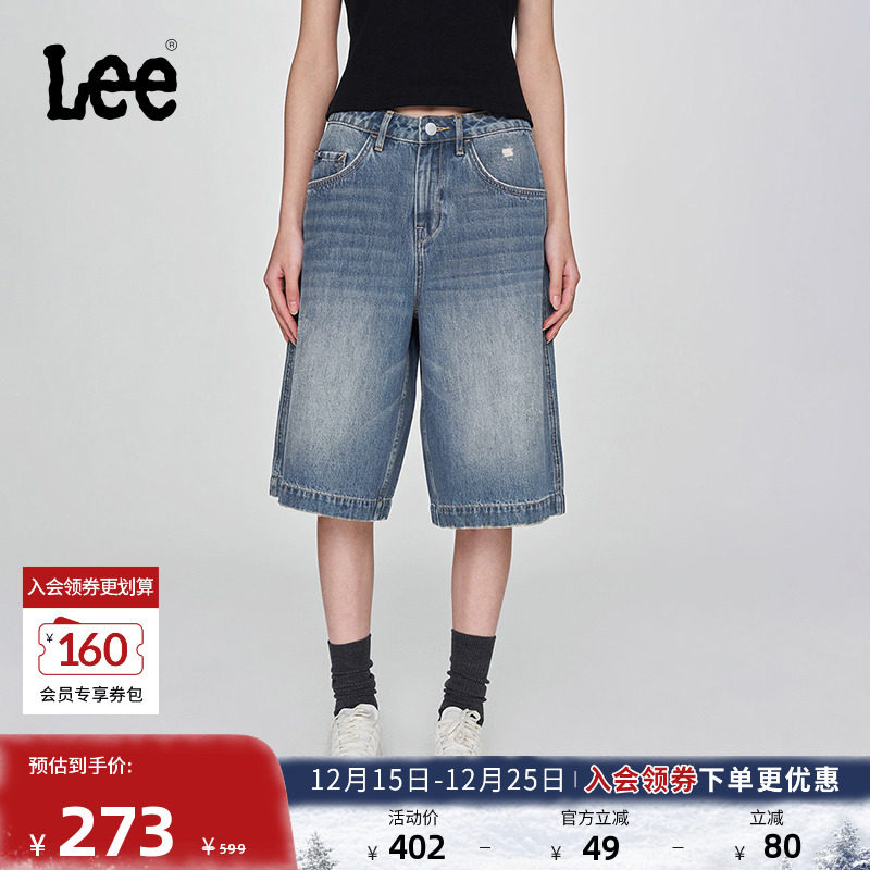 宽松版牛仔短裤 经典五袋款设计