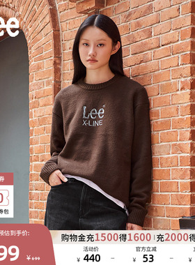 Lee舒适版圆领美拉德宽松男女同款毛衣休闲潮流LUT0090814UX